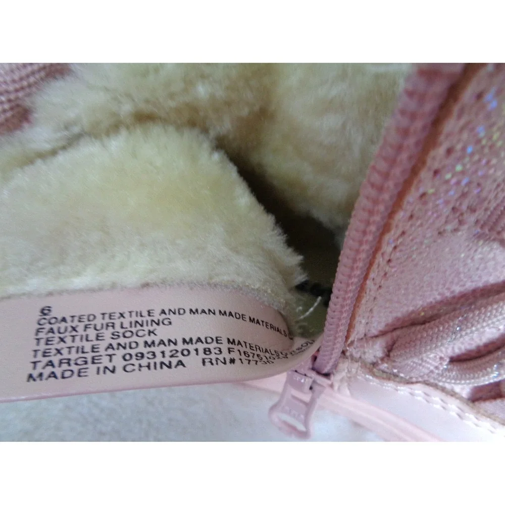 Cat & Jack Toddler Girls Sophia Sparkly Winter‎ Boots Blush Pink Size 6